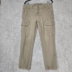 Duluth Trading Pants Men 34x30 Slim Fit Flex Fire Hose Cargo Distressed tan work